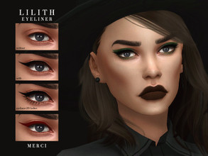 Sims 4 — Lilith Eyeliner by -Merci- — Eyeliner in 12 Colours. HQ Mod compatible. For Female and teen-elder. Have Fun!