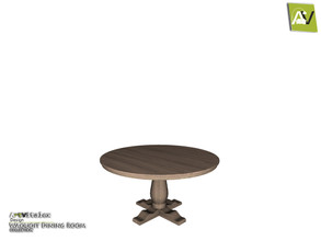 Sims 4 — Waquoit Dining Table Shape Of Round by ArtVitalex — - Waquoit Dining Table Shape Of Round - ArtVitalex@TSR, Sep