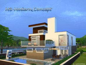 Sims 4 — MB-Modern_Concept by matomibotaki — Modern cube-style family house with elegant ambience and stylish design.