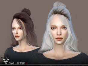 Sims 4 — WINGS-ON0910 by wingssims — This hair style has 20 kinds of color File size is about 14MB Hope you like it!