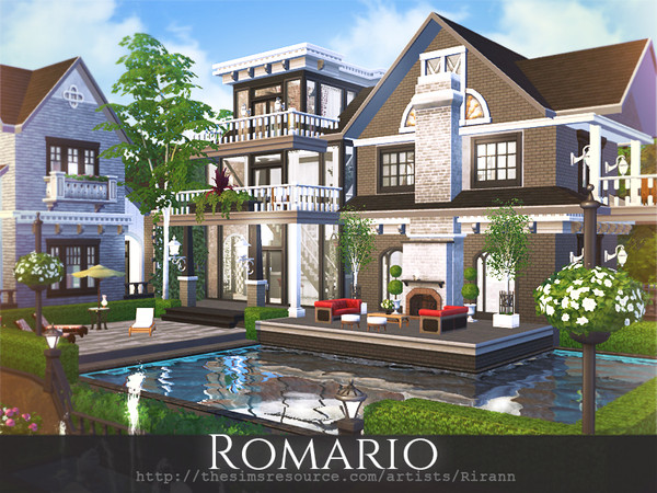 Sims 4 — Romario by Rirann — Romario is a cozy traditional style house for a middle sim family. Fully furnished and