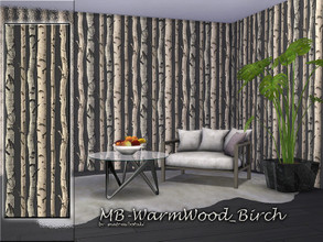 Sims 4 — MB-WarmWood_Birch by matomibotaki — MB-WarmWood_Birch, decorative wall-covering with birch tree wooden look,
