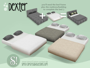 Sims 4 — Dexter bed mattress by SIMcredible! — by SIMcredibledesigns.com available at TSR 5 colors variations