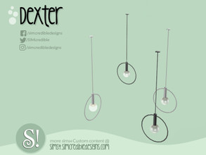 Sims 4 — Dexter ceiling lamp by SIMcredible! — by SIMcredibledesigns.com available at TSR 2 colors variations
