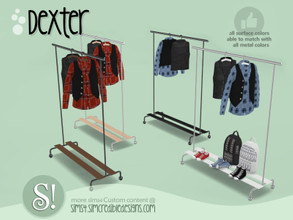 Sims 4 — Dexter clothes rack by SIMcredible! — *works as dresser by SIMcredibledesigns.com available at TSR 4 colors in