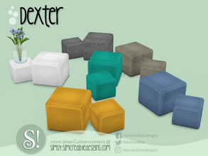 Sims 4 — Dexter pouf duo by SIMcredible! — by SIMcredibledesigns.com available at TSR 9 colors variations