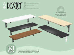 Sims 4 — Dexter shelf by SIMcredible! — by SIMcredibledesigns.com available at TSR 4 colors in 8 variations