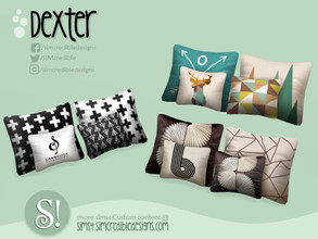 Sims 4 — Dexter Bed Pillows - Prints by SIMcredible! — by SIMcredibledesigns.com available at TSR 3 colors variations