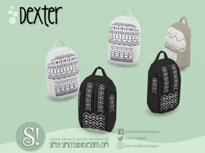 Sims 4 — Dexter Backpack by SIMcredible! — by SIMcredibledesigns.com available at TSR 3 colors variations
