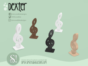 Sims 4 — Dexter Sculpture Treble clef by SIMcredible! — by SIMcredibledesigns.com available at TSR 4 colors variations