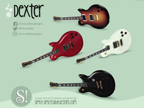 Sims 4 — Dexter Sculpture mini guitar by SIMcredible! — by SIMcredibledesigns.com available at TSR 4 colors variations