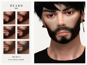 Sims 4 — Beard N05 by -Merci- — Beard in 8 colours. HQ mod compatible. For male, teen-elder. Have Fun! 