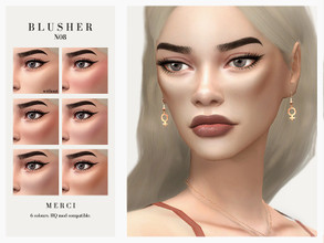 Sims 4 — Blusher N08 by -Merci- — Blusher in 6 swatches. HQ Mod compatible. Unisex, teen-elder. Have Fun!