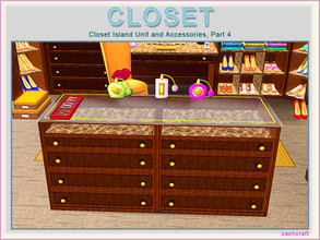 Sims 3 — Closet Part 4 by Cashcraft — It's more goodies for your closet! Part 4 features an island unit with a glass top