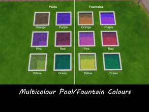 Sims 4 — Multicolour Pool/Fountain Colours by Teknikah — These are 6 recolours for the base game pool water. I went for
