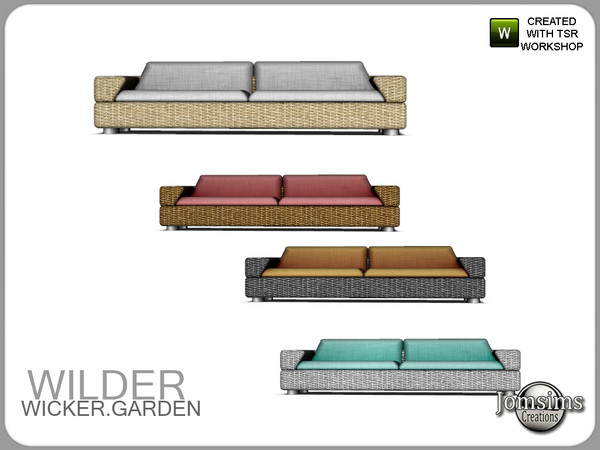 Sims 4 — Wilder wicker garden sofa by jomsims — Wilder wicker garden sofa
