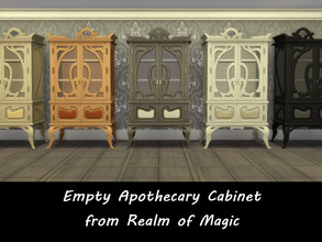 Sims 4 — Empty Apothecary Cabinet by Teknikah — I've decluttered the Realm of Magic Classic Apothecary Cabinet, and added