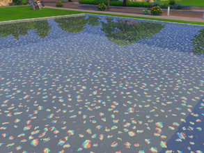 Sims 4 — Pride Confetti Pool and Fountain Water by Teknikah — Custom water with little rainbow hearts in it