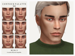Sims 4 — Contour Palette N03 by -Merci- — Contour Palette has 6 swatches. HQ mod compatible. For men, teen-elder. Have