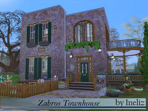 Sims 4 — Zabros Townhouse by Ineliz — It looks chapped and old from the outside, but Zabros Townhouse, located in the old
