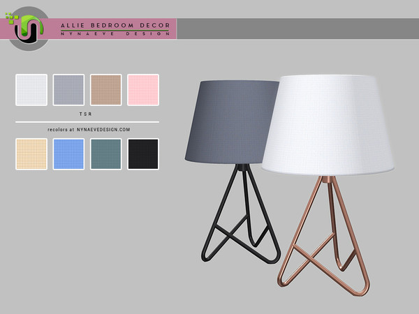 Sims 4 — Allie Table Lamp by NynaeveDesign — Allie Bedroom - Table Lamp Located in: Lighting - Table Lamps Price: 157