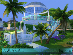 Sims 4 — Aqua Cafe by Ineliz — If your neighborhood is in need of a local flashy hang out spot, then Aqua Cafe is perfect
