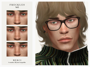 Sims 4 — Freckles N05 by -Merci- — Freckles in 4 different opacity. HQ Mod compatible. Unisex, teen-elder. Works with all