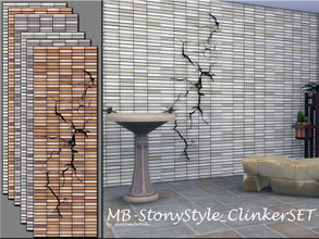 Sims 4 — MB-StonyStyle_ClinkerSET by matomibotaki — MB-StonyStyle_ClinkerSET, 2 new stone textures for outer - and inner