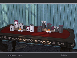 Sims 4 — Halloween 2019. Houses, v2 by soloriya — Six houses, two boxes and pumpkins in one mesh. Part of Halloween 2019