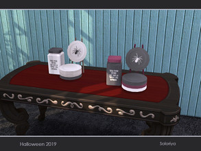 Sims 4 — Halloween 2019. Jar and Plates by soloriya — Jar and plates in one mesh. Part of Halloween 2019 set. 2 color