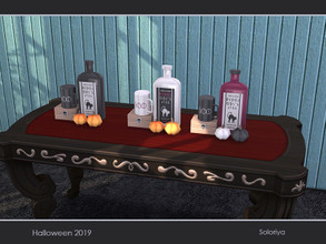 Sims 4 — Halloween 2019. Bottle, Mug, Box and Pumpkins by soloriya — Bottle, mug, box and pumpkins in one mesh. Part of
