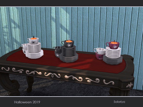 Sims 4 — Halloween 2019. Cups and Plates by soloriya — Cups and plates in one mesh. Part of Halloween 2019 set. 3 color