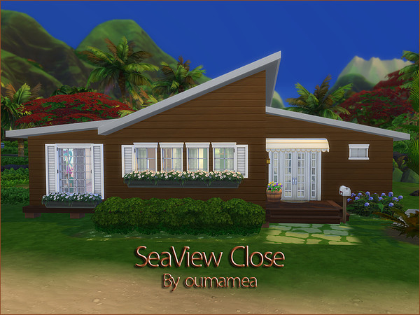 Sims 4 — SeaView Close by oumamea — Sunny lot with a sea view where the romantic aura makes it easier to get in the mood
