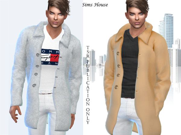 Sims 4 — Men's coat winter by Sims_House — Men's coat winter 6 color options.