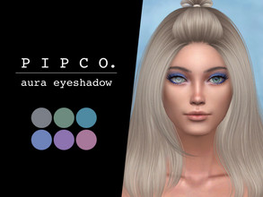 Sims 4 — aura eyeshadow. by Pipco — a bold eyeshadow in a variety of colors. 6 swatches 2 versions - with or without