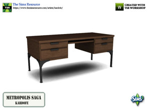 Sims 3 — kardofe_Metropolis Saga_Desk by kardofe — Industrial style desk table, in wood and metal