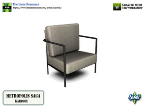 Sims 3 — kardofe_Metropolis Saga_LivingChair by kardofe — Industrial style armchair with metal tubes and large fabric