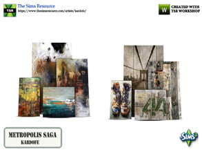 Sims 3 — kardofe_Metropolis Saga_Pictures by kardofe — Group of four canvases of different sizes, supported on the wall,