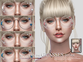Sims 4 — S-Club ts4 WM Glasses 201906 by S-Club — Glasses, 5 swatches, hope you like, thank you.