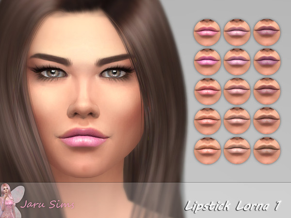 Sims 4 — Lipstick Lorna 1 by Jaru_Sims — Lipstick Lorna 1 15 swatches Teen to elder Category lipstick Custom thumbnail