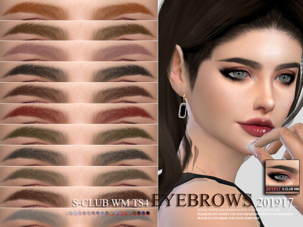 Sims 4 — S-Club WM ts4 Eyebrows 201917 by S-Club — Eyebrows, 17 swatches, hope you like, thank you.