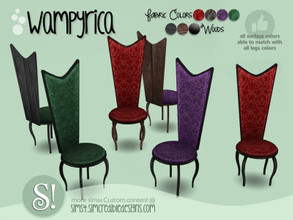 Sims 4 — Wampyrica chair by SIMcredible! — Halloween 2019 by SIMcredibledesigns.com available at TSR 3 colors in 12