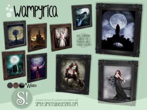 Sims 4 — Wampyrica Painting by SIMcredible! — Halloween 2019 by SIMcredibledesigns.com available at TSR 3 colors in
