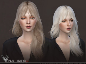Sims 4 — WINGS-ON1020 by wingssims — This hair style has 20 kinds of color File size is about 14MB Hope you like it!