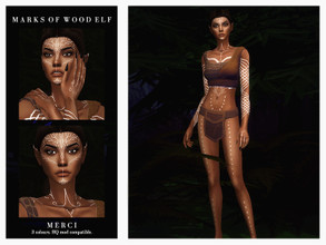 Sims 4 — Marks Of Wood Elf by -Merci- — Happy Halloween. ------------------------- Tattoo in 3 Colours. Tattoo has been