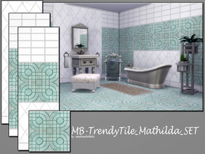 Sims 4 — MB-TrendyTile_Mathilda_SET by matomibotaki — MB-TrendyTile_Mathilda_SET, elegant tile wall and floor set with