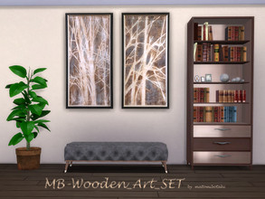 Sims 4 — MB-Wooden_Art_SET by matomibotaki — MB-Wooden_Art_SET, two elegant and stylish matching paintings for your Sims
