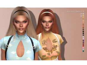 Sims 4 — Nightcrawler-Alice by Nightcrawler_Sims — NEW HAIR MESH T/E Smooth bone assignment All lods 22colors 14 headband