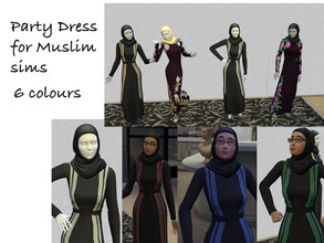 Sims 4 — Party Dresses for Muslim Sims by secretlondon — Fancy, yet modest, these dresses are perfect for parties and