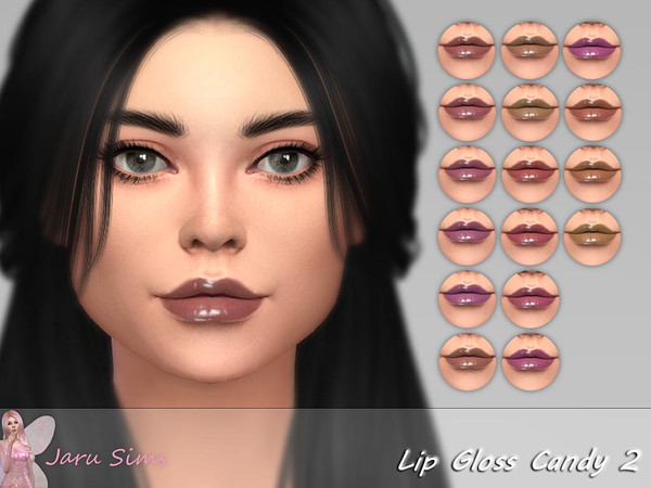 Sims 4 — Lip Gloss Candy 2 by Jaru_Sims — Lip Gloss Candy 1 16 swatches Teen to elder Category lipstick Custom thumbnail